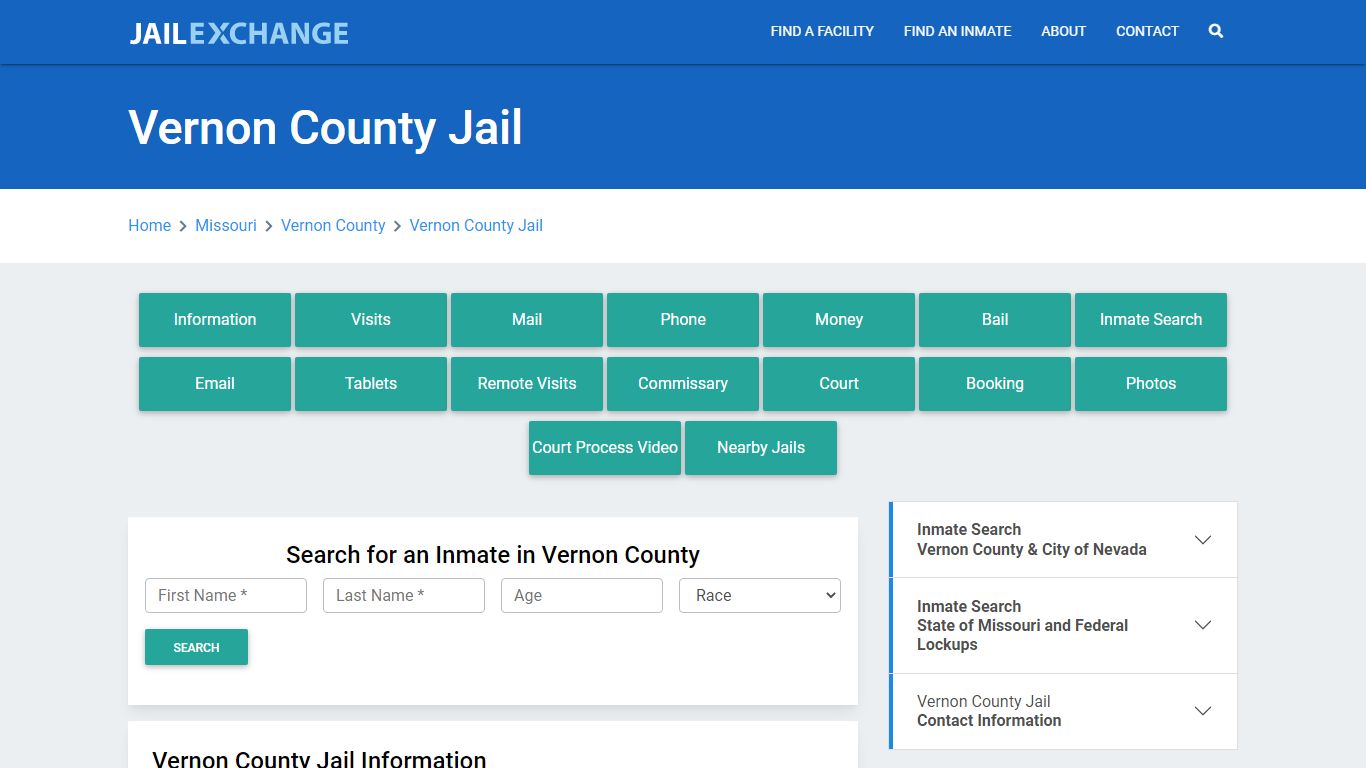 Vernon County Jail Roster Lookup, MO, Inmate Search